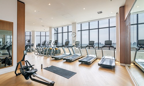 a gym with exercise equipment