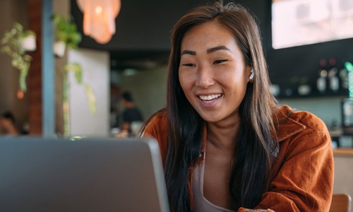 woman on computer